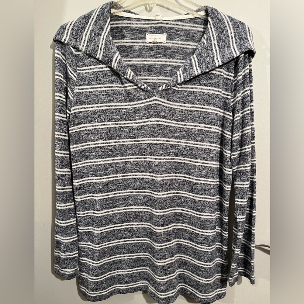 LOFT Lou & Grey Striped Sweater Hoodie